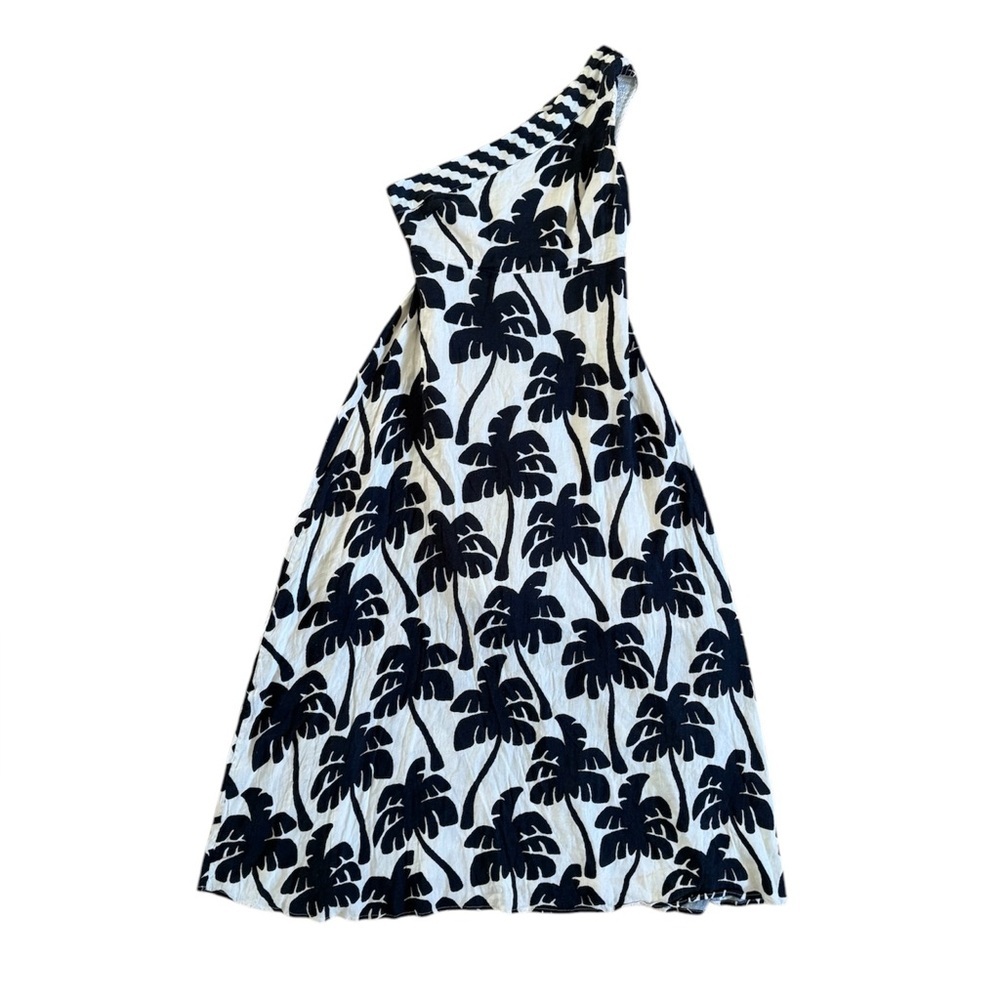 Farm Rio | One-Shoulder Black and White Palm Print Maxi Dress, Medium NWT - Picture 6 of 9
